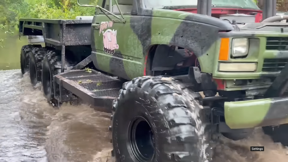 From military axles to monster tires, this isn't your average truck story. See what Spider Pig does without breaking a sweat...